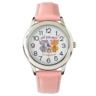 Alles was du brauchst sind Miau-Valentinskatzen Armbanduhr