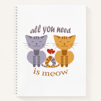 Alles was du brauchst sind Miau-Valentinskatzen Notizbuch