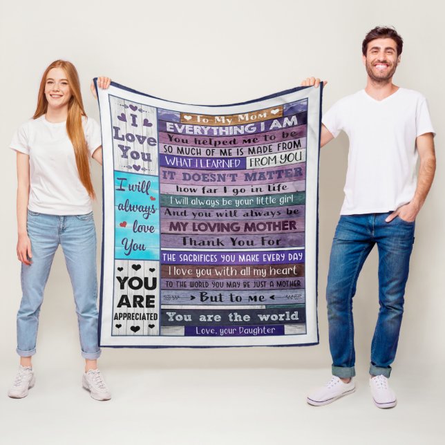 Alles, was ich bin, hat mir geholfen, Tochter zur  Fleecedecke (Beispiel)