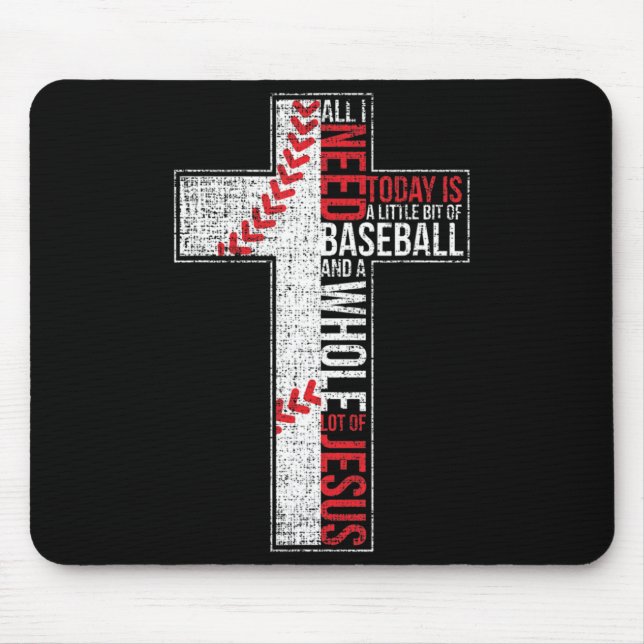Alles was ich brauche ist Baseball & Jesus Christl Mousepad (Vorne)