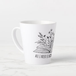 Alles, was ich brauche, ist Buch und Kaffee Milchtasse