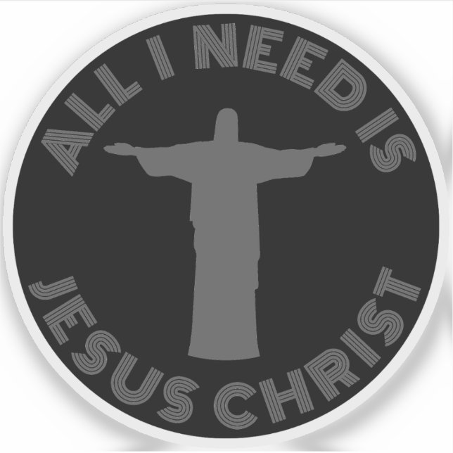 Alles was ich brauche ist Jesus Christus - v2 (gra Aufkleber (Vorderseite)