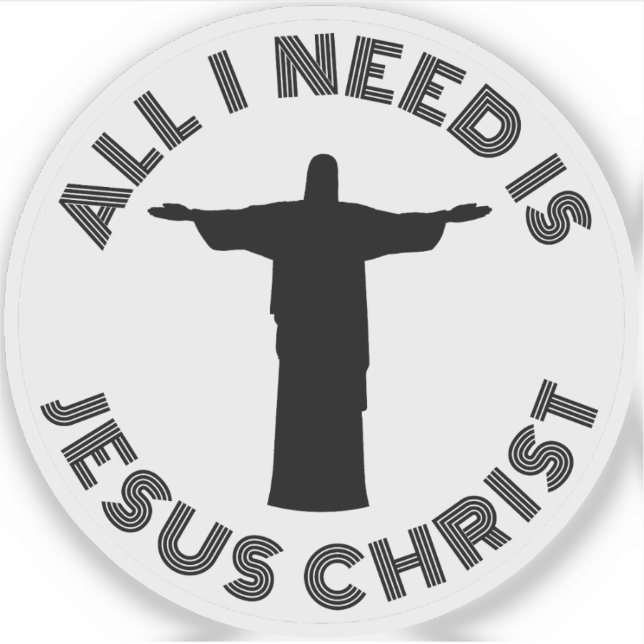 Alles was ich brauche ist Jesus Christus - v2 (sch Aufkleber (Vorderseite)