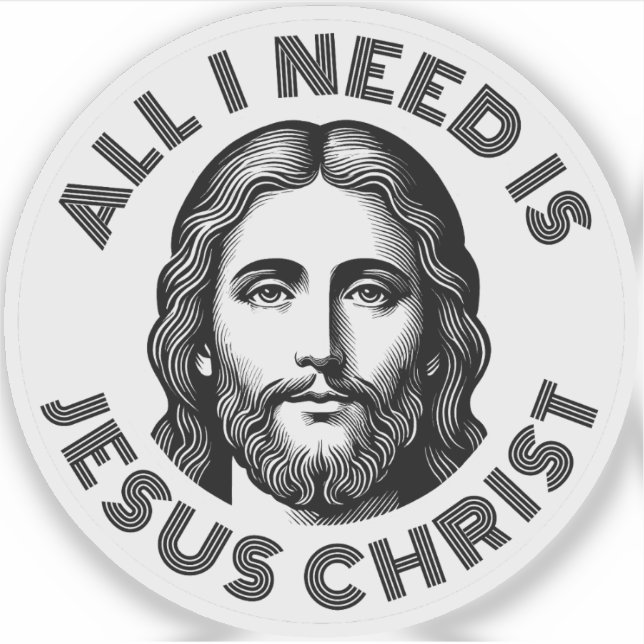 Alles was ich brauche ist Jesus Christus - v3 (sch Aufkleber (Vorderseite)