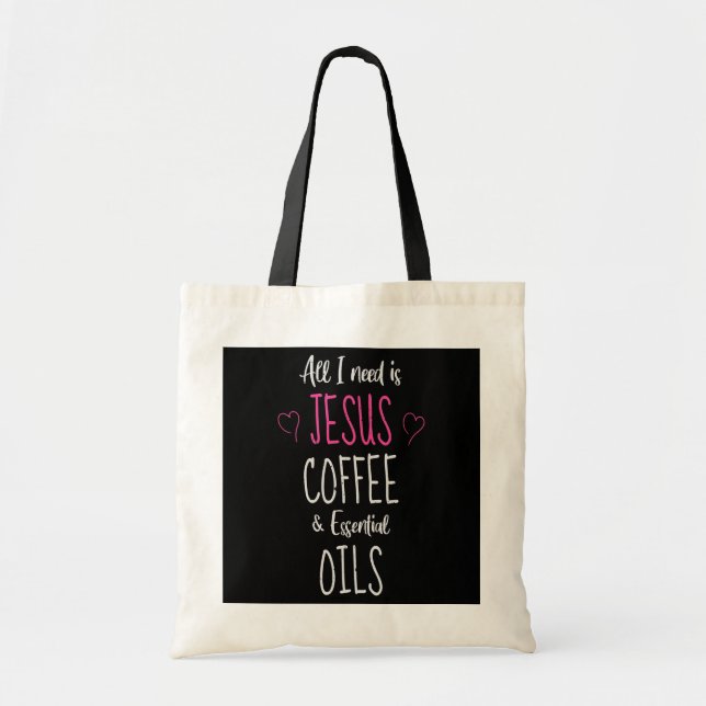 Alles, was ich brauche, ist Jesus Kaffee und äther Tragetasche (Vorne)