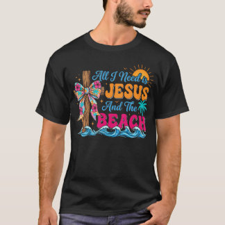 Alles was ich brauche ist Jesus und der Strand Ret T-Shirt