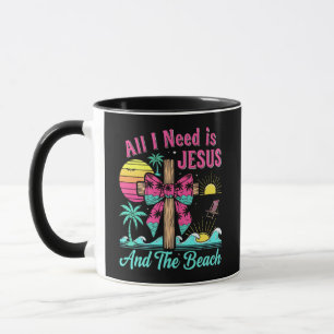 Alles was ich brauche ist Jesus und der Strand Tasse