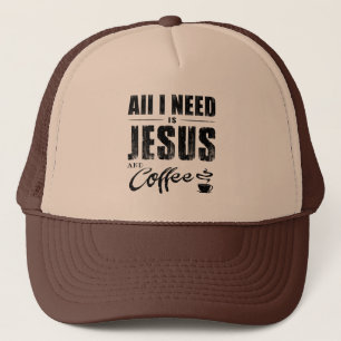 Alles was ich brauche ist Jesus und Kaffee Trucke Truckerkappe