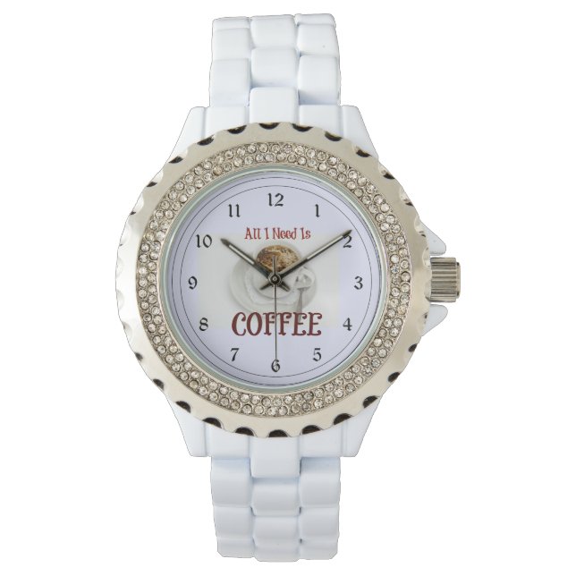 Alles, was ich brauche, ist Kaffee Armbanduhr (Vorderseite)