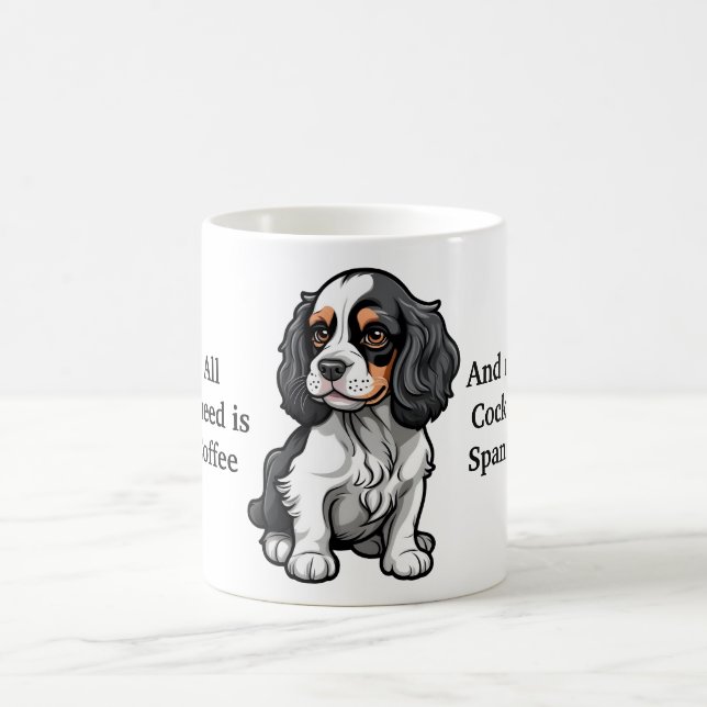 Alles, was ich brauche, ist Kaffee und mein Cocker Kaffeetasse (Mittel)