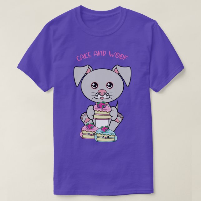 Alles, was ich brauche, ist Kuchen und Hunde Kuche T-Shirt (Design vorne)