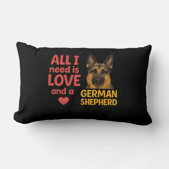 Alles, was ich brauche, ist LIEBE und ein deutsche Lendenkissen (Vorderseite)