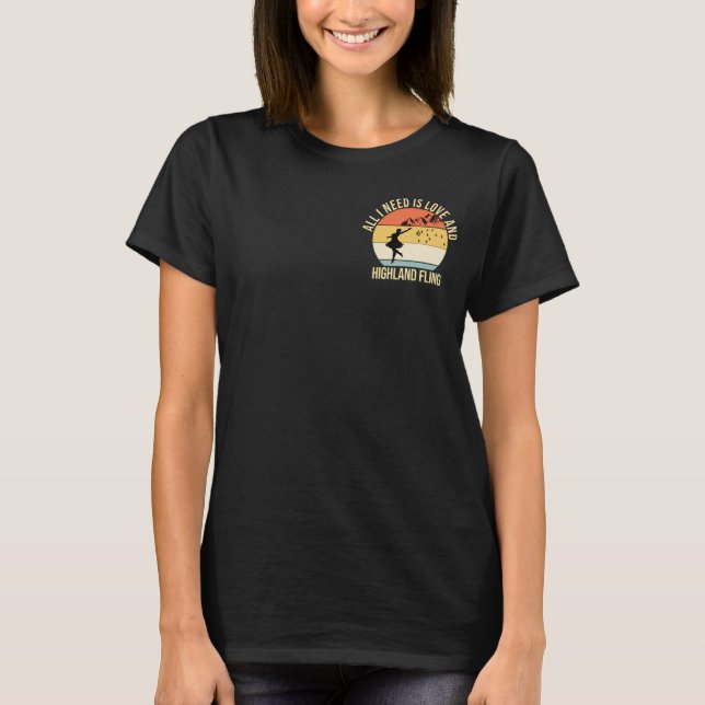 Alles, was ich brauche, ist Liebe und Highland Fli T-Shirt (Vorderseite)