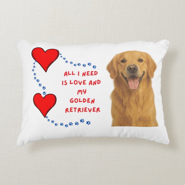 🐶 💕 alles, was ich brauche, ist Liebe und mein G Dekokissen (Vorderseite)