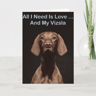 Alles was ich brauche ist Liebe und mein Vizsla Karte