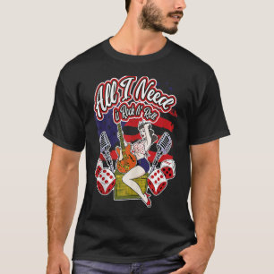 Alles was ich brauche ist Rock N´Roll Vintag Rocka T-Shirt