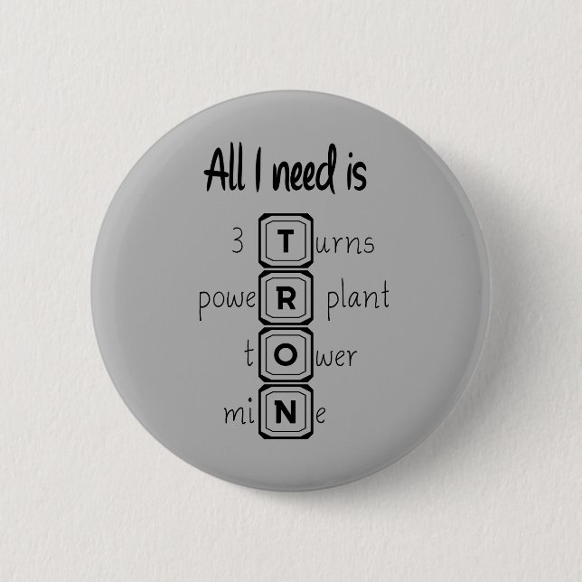 Alles was ich brauche ist TRON Button (Vorderseite)