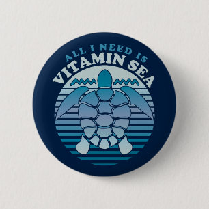 Alles, was ich brauche, ist Vitamin Sea - Retro Sc Button