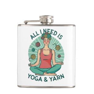 Alles, was ich brauche, ist Yoga und Yarne Phrase Flachmann
