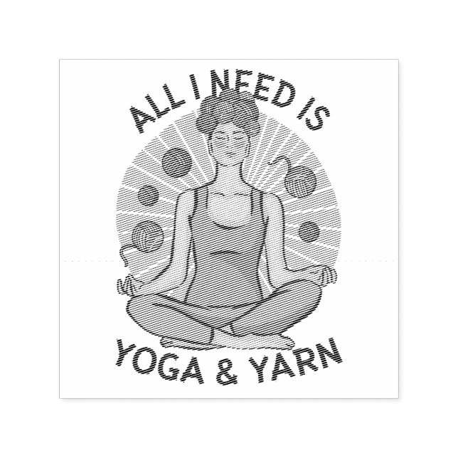 Alles, was ich brauche, ist Yoga und Yarne Phrase Permastempel (Design)