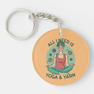 Alles, was ich brauche, ist Yoga und Yarne Phrase Schlüsselanhänger