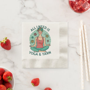 Alles, was ich brauche, ist Yoga und Yarne Phrase Serviette
