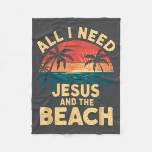 Alles was ich brauche Jesus und der Strand Lustige Fleecedecke