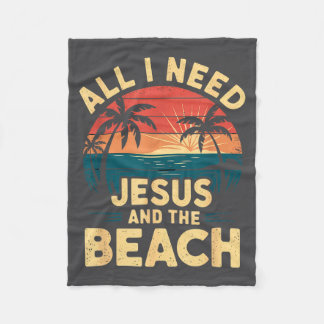 Alles was ich brauche Jesus und der Strand Lustige Fleecedecke