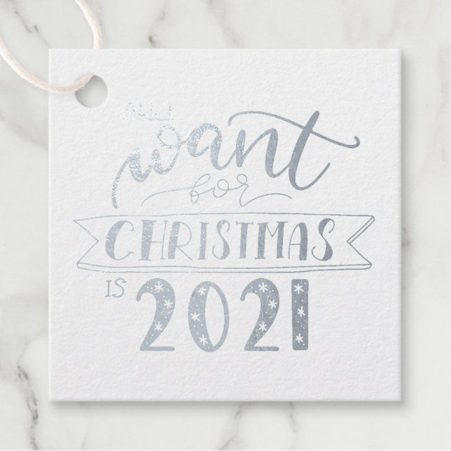 Alles, was ich für Weihnachts-Spaß-Foil-Gefallen-T Geschenkanhänger (Vorderseite)