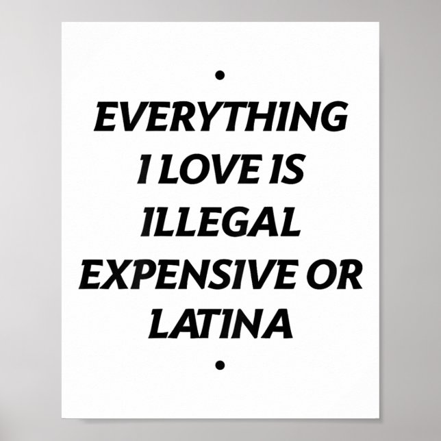Alles, was ich Liebe ist illegal teuer oder Latina Poster (Vorne)