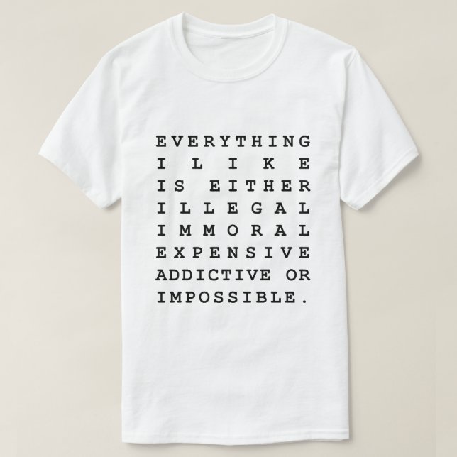 Alles, was ich mag T-Shirt (Design vorne)