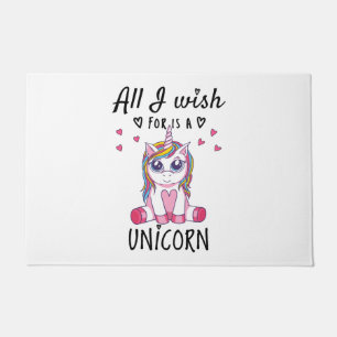 Alles, was ich mir wünsche, ist ein Einhorn Fußmatte