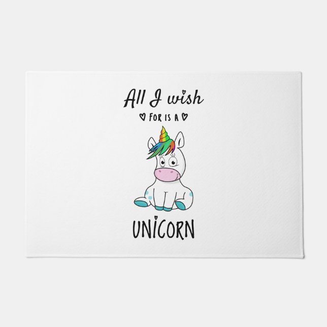 Alles, was ich mir wünsche, ist ein Einhorn Fußmatte (Vorderseite)