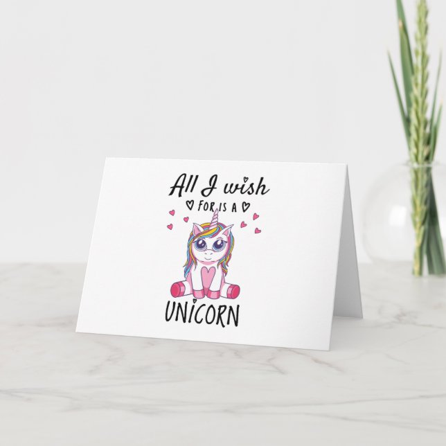 Alles, was ich mir wünsche, ist ein Einhorn Karte (Vorderseite)