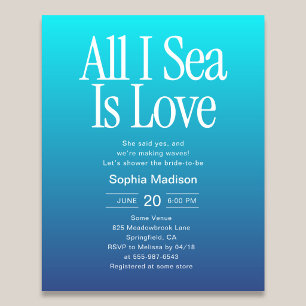 Alles was ich sehe ist Liebe Brautparty Blau Flyer