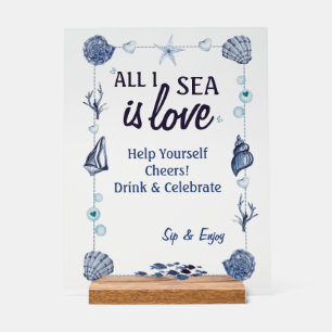 Alles was ich sehe ist Liebe Brautparty Wasserfarb Acrylschild