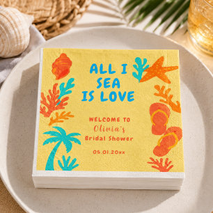 Alles, was ich sehe, ist Liebe - Küstenboho-Hochze Serviette