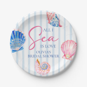 Alles, was ich sehe, ist Liebe - Muscheln Brautpar Pappteller