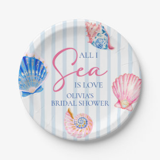 Alles, was ich sehe, ist Liebe - Muscheln Brautpar Pappteller