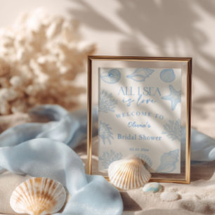Alles, was ich sehe, ist Liebe Muscheln Brautparty Poster