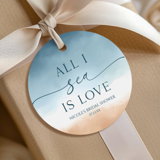 Alles, was ich sehe, ist Liebe Ozean Strand Brautp Geschenkanhänger