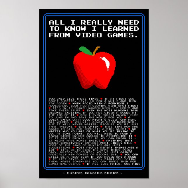 Alles, was ich von Videospielen gelernt habe Poster (Vorne)