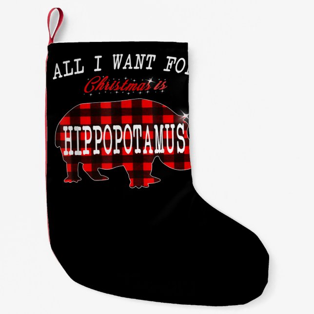 Alles, was ich Weihnachten Gewollt ist Hippopotamu Kleiner Weihnachtsstrumpf (Vorderseite)