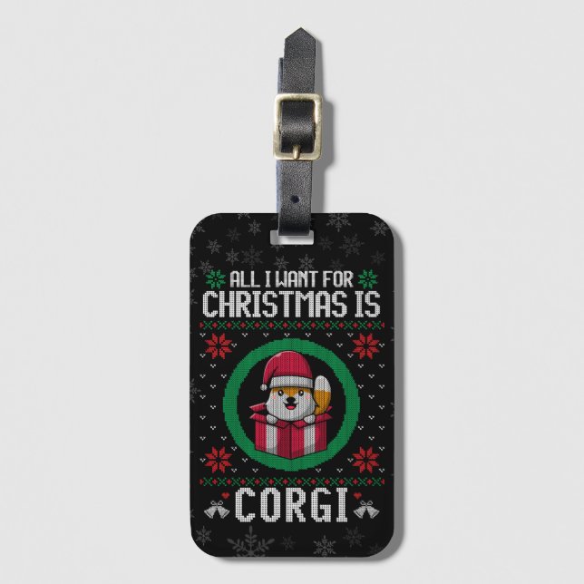 Alles, was ich zu Weihnachten gewollt ist Niedlich Gepäckanhänger (Vorderseite Vertikal)