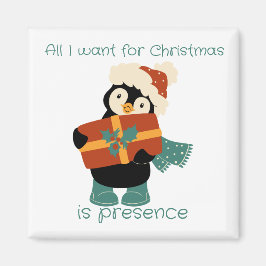 Alles, was ich zu Weihnachten Vintagen Pinguin gew Magnet