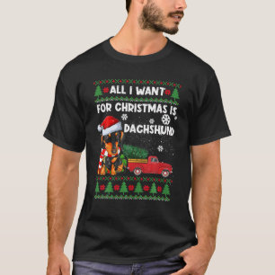 Alles, was ich zu Weihnachten will, ist Dachshund T-Shirt