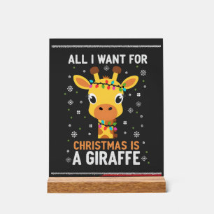 Alles, was ich zu Weihnachten will, ist ein Giraff Acrylschild