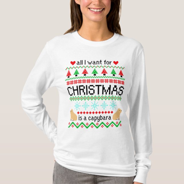 Alles, was ich zu Weihnachten Wollte, ist Capybara T-Shirt (Vorderseite)
