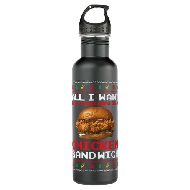 Alles, was ich zu Weihnachten Wollte, ist ein Hühn Edelstahlflasche (Vorderseite)