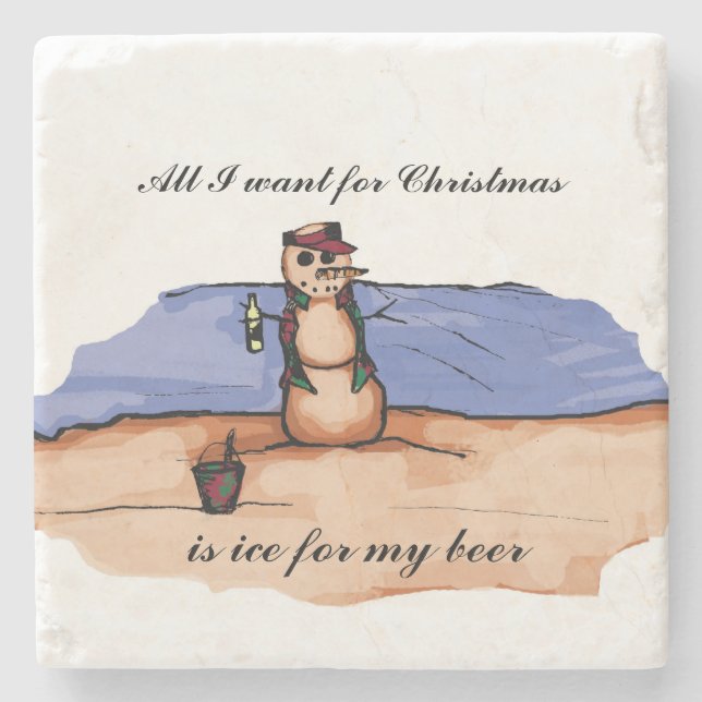 Alles, was ich zu Weihnachten wollte, ist Eis für  Steinuntersetzer (Vorderseite)